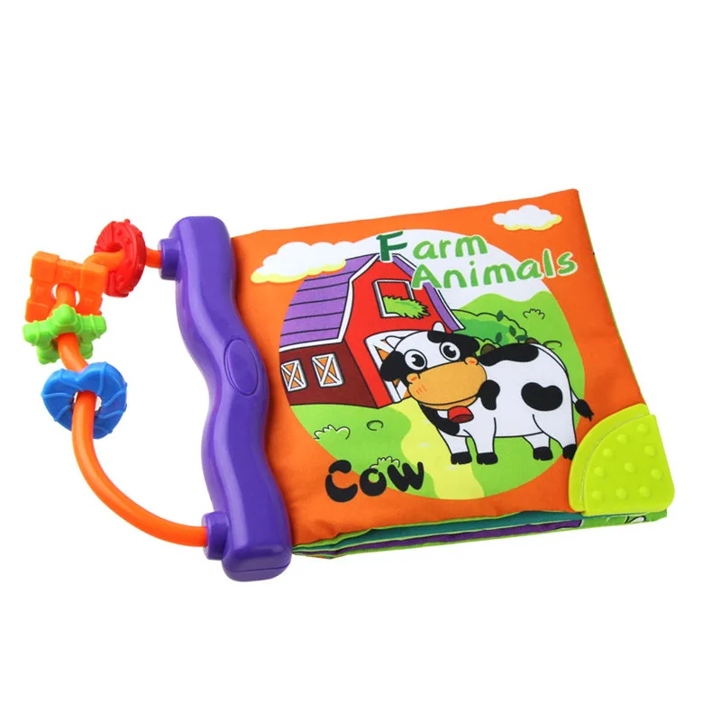 Hot selling Baby Fun Animal Cloth Book Sound Paper Baby Cloth Book Early Childhood Education Enlightenment English Cloth Book