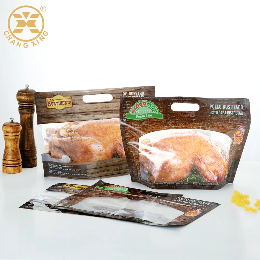 Custom Label Food Packaging Design Zipper Plastic Roasted Chicken Packaging Bags