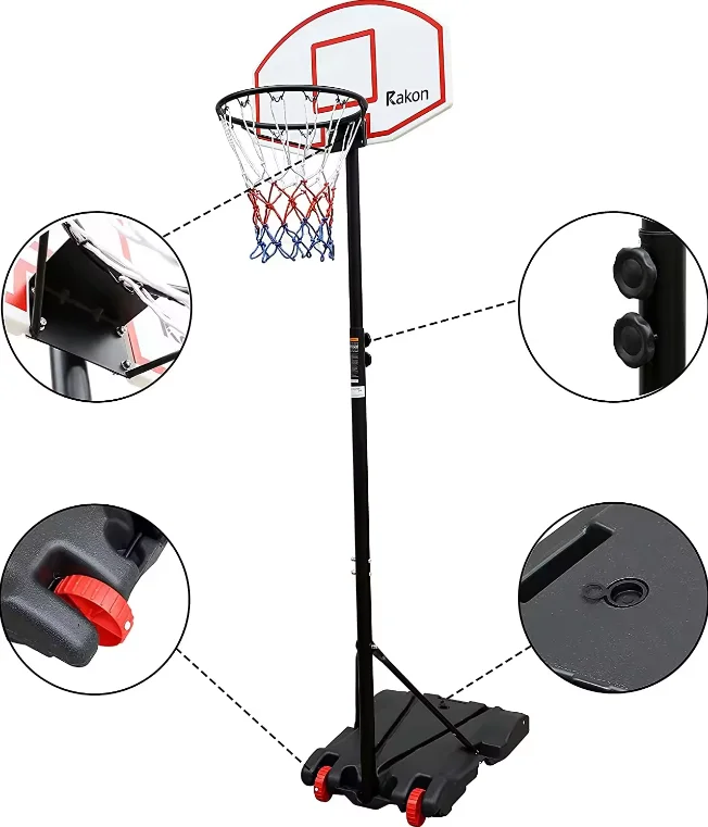 Children and Teenagers Outdoor Training Basketball Court Equipment-Durable Frame for Active Play and Exercise