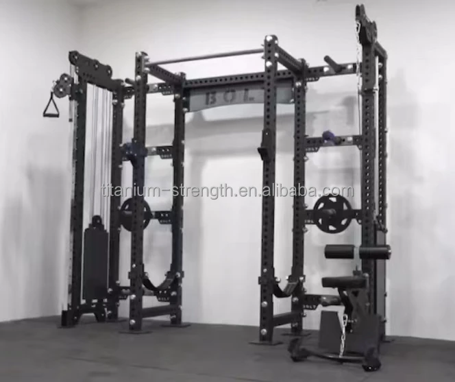 All attachments in one power rack indoor gym fitness machine  strength training