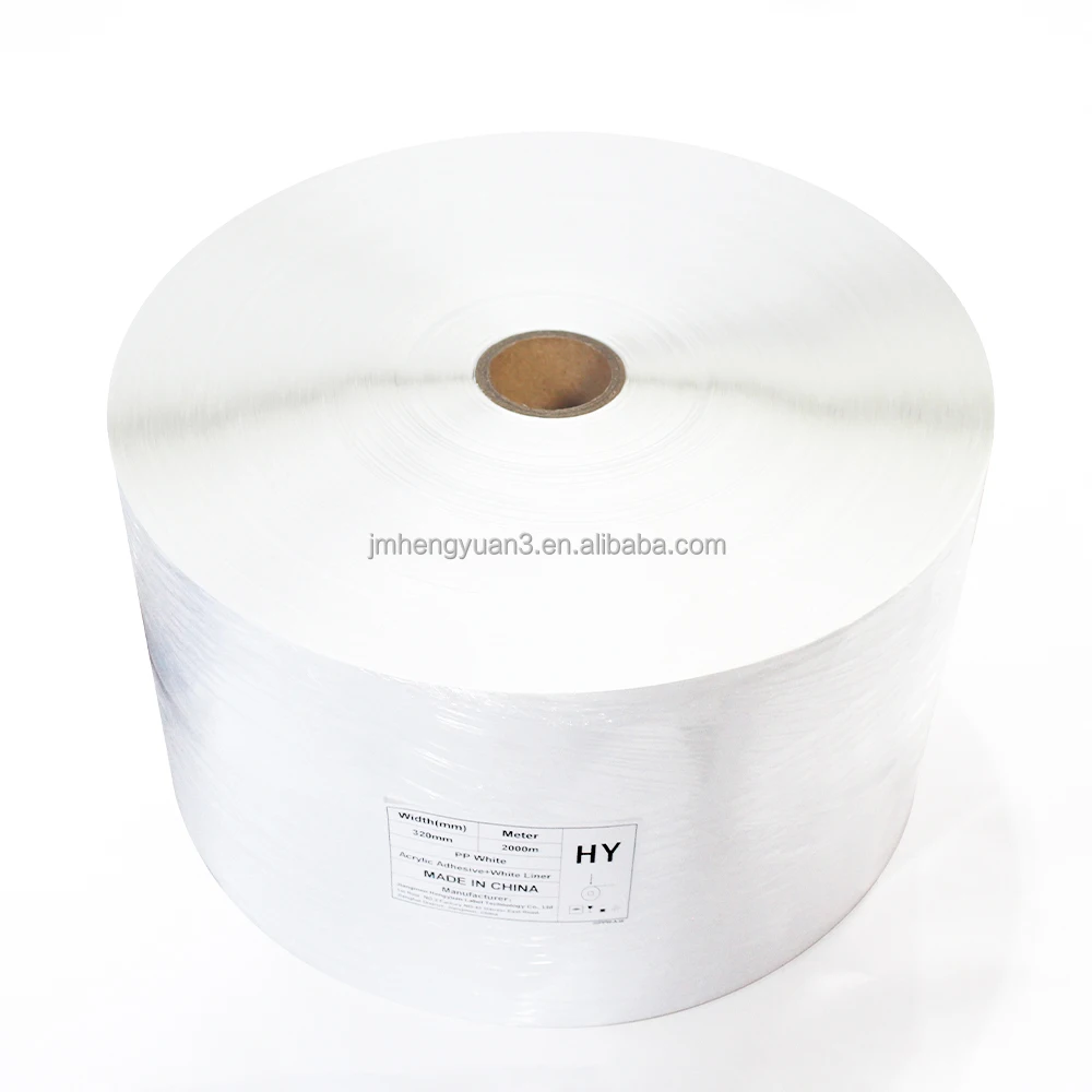 75 micron White Synthetic Self Adhesive Paper Jumbo Label Film PP Synthetic Paper Label Jumbo Roll