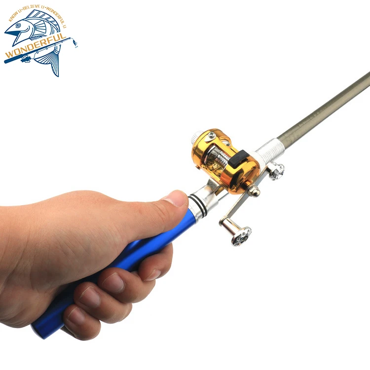 Wholesale Fishing Pole Combo Set 1m Collapsible Spinning Reels Carrier Bag Telescopic Plastic Ice Travel Mini Rod