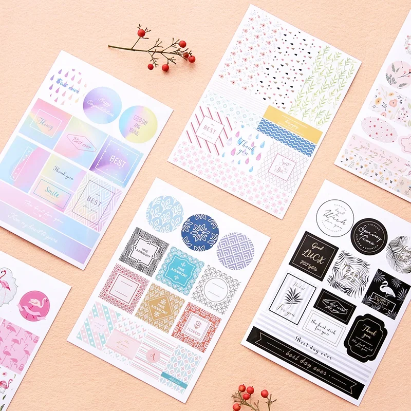 Planner Stickers for Scrapbooking Letter Paper Low Moq Diy Customized Spring Design Kids Adhesive Sticker Custom Waterproof