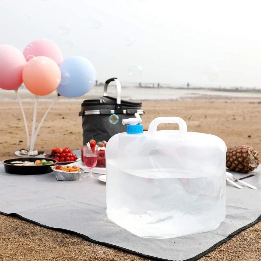 10L 15L 20L Premium Portable Collapsible Water Container with Spigot, BPA Free Water Storage Jug Foldable Water Tank for camping