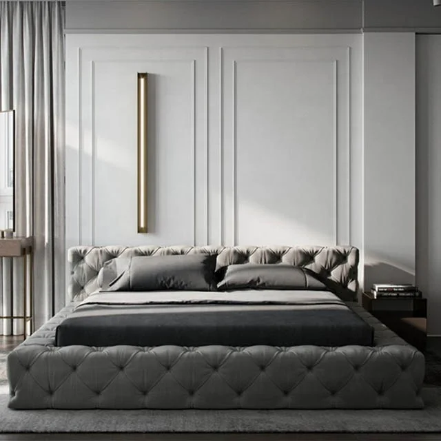 5 star hotel bed European Classic Green Velvet King Bed Wardrobe Bedroom Suites Modern Set high quality bedroom Furniture