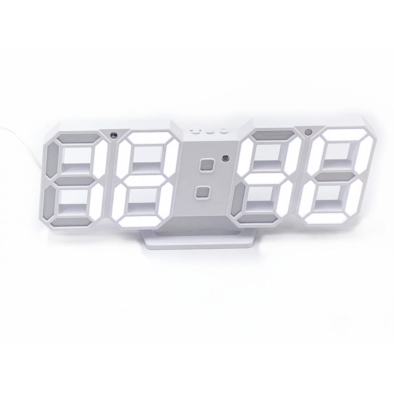 3D Big display  alarm clock digital led wall and desk LED alarm clock decor silent time snooze work and study temperature  show