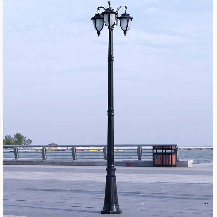 220V Wholesale IP65 waterproof outdoor street lamp 2-5M high pole European style glass ball landscape E27 E26 garden lamp