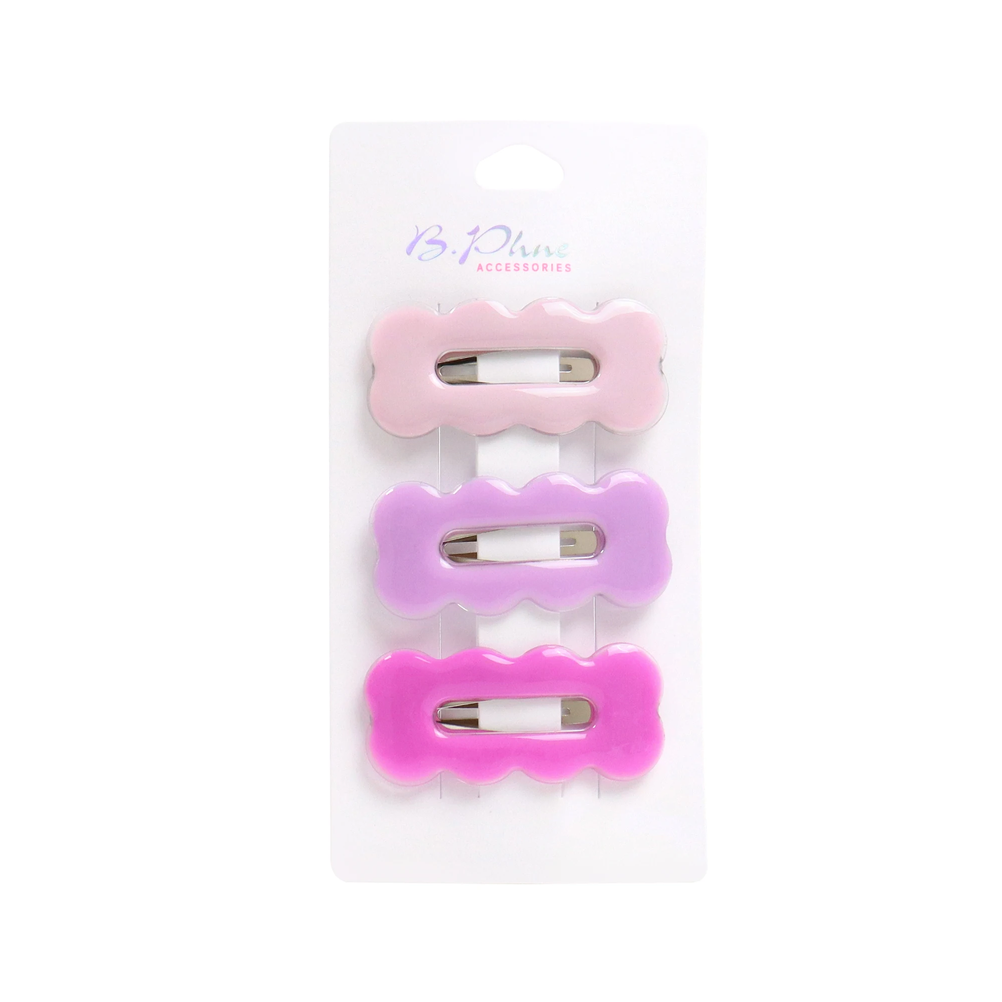 Bphne Cute Candy Square Flower 3 pcs Non-slip Hair Accessories Snap Hair Clips Hair Barrettes for Girls