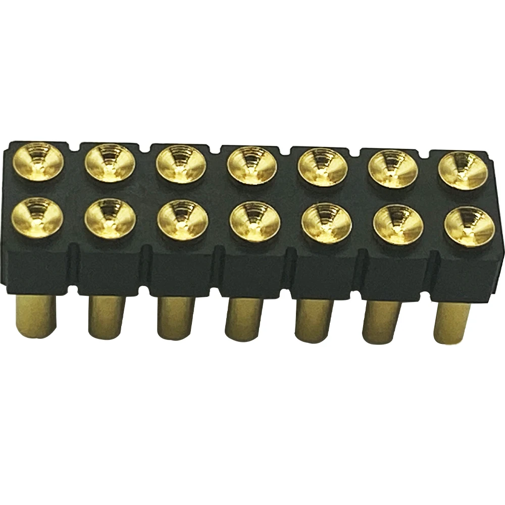Contact Surface is concave SMT Type 14P 2.54mm Pogo Pin Connector