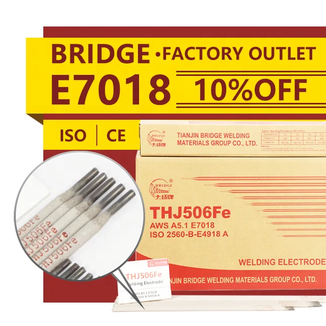 TianJin Bridge Brand welding materials mild steel electrodes E7018 J506Fe Welding Electrode