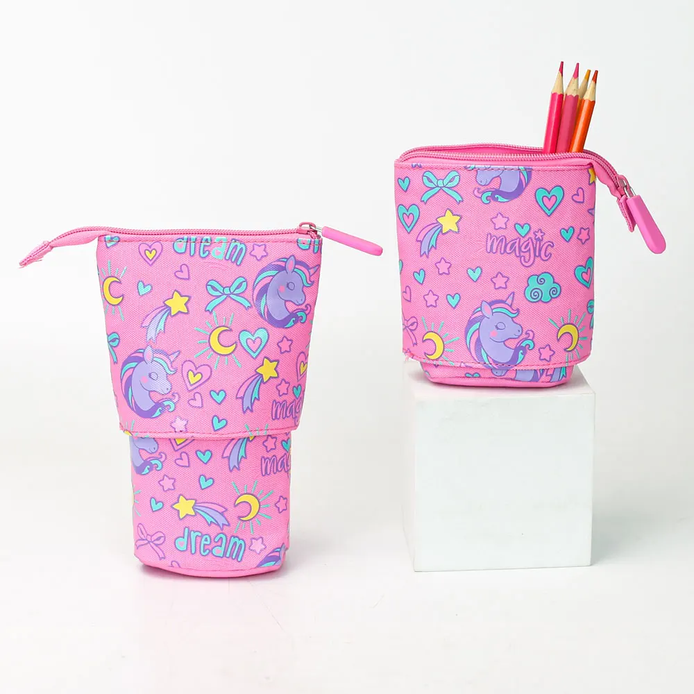 Custom Cute School Stationery Bag Cartoon Kawaii Leather Pencil Case For Girls