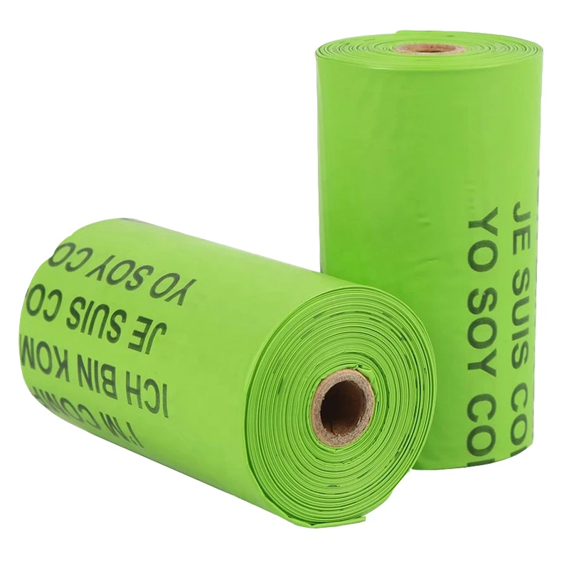 Customized Size & Print Home Compostable Dog Waste Bags Made from PLA+PBAT+Cornstarch Material