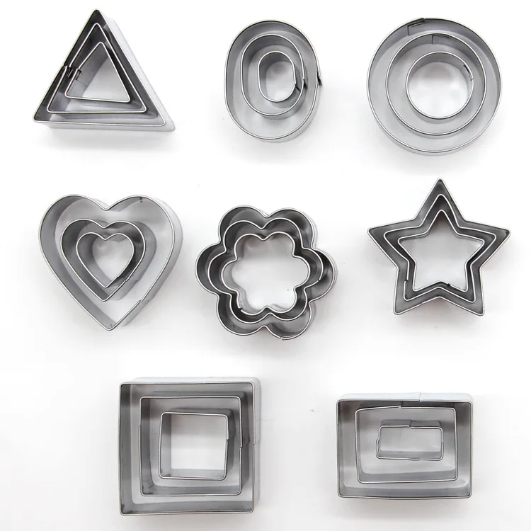 Hot Sale Baking Tool 24pcs Stainless Steel Halloween DIY Tools Heart Star Biscuits Mold Cookie Cutter Set