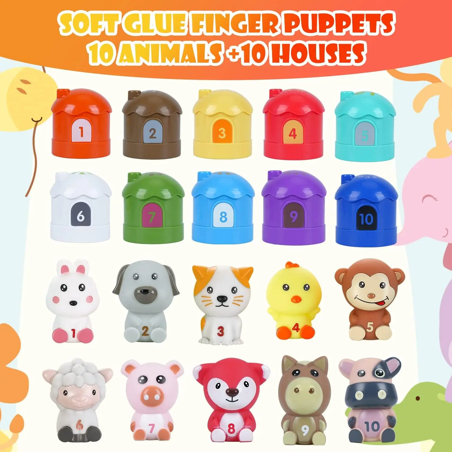 Farm Animals Finger Puppets Baby Montessori Toys Baby Educational Toys Montessori Farm Animals Toy Set For Kids Toddlers