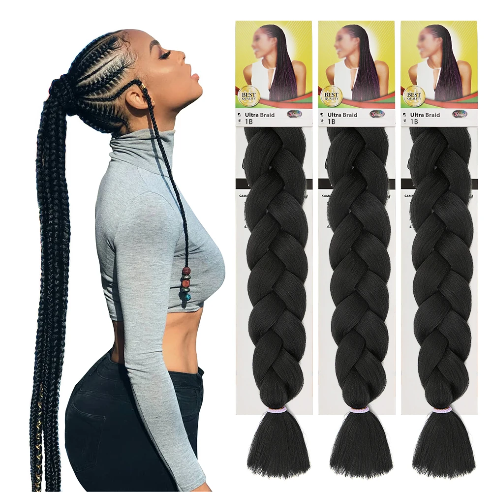 LW-54QT Wholesale Hot water setting 165g 82inch ombre jumbo braid hair Synthetic Braiding Hair