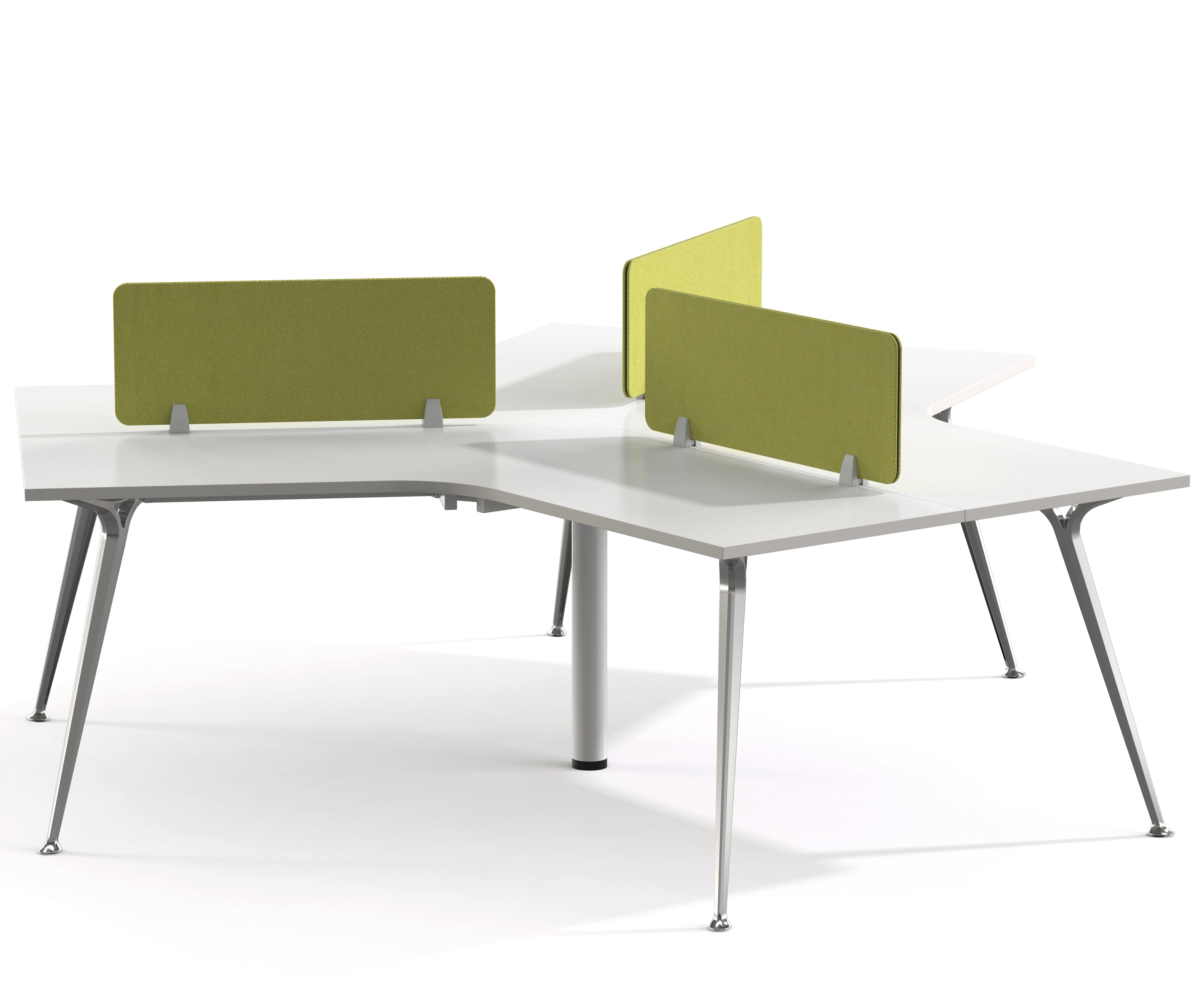 Modern Company Creative Open Space Office Furniture 3 Seater Person Desk 120 Degree L Shape Office Workstation