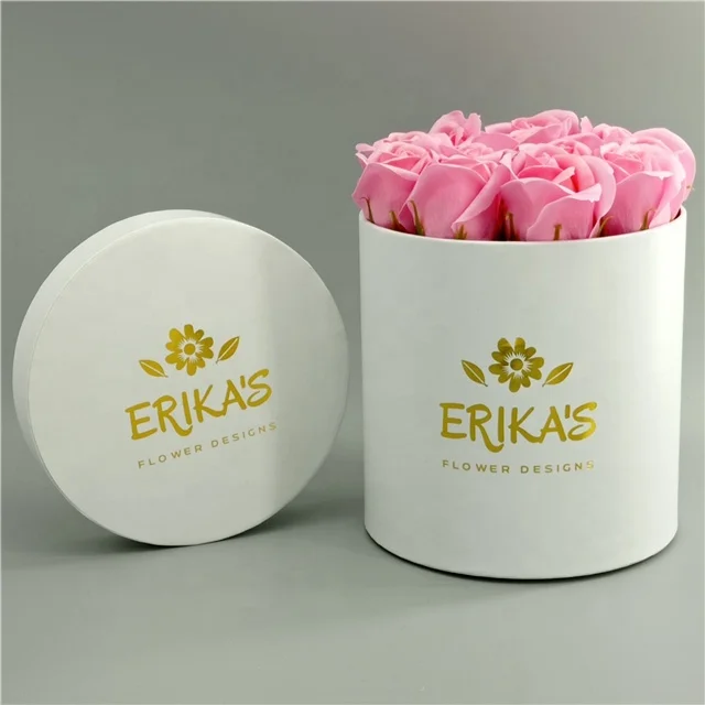 Square flower box/preserved flower box with rose gold logo