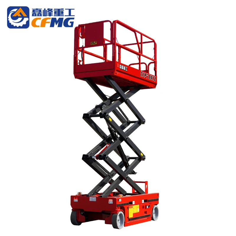 CFMG 6m 8m 10m 12m 14m Electric Scissor Sky Lift Mobile Hydraulic Scaffolding Scissor Lifts For Aerial Work