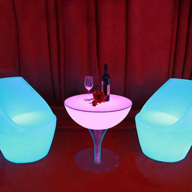 Wholesale outdoor led bar seat lighting changing plastic chair illuminated led lighting bar stool