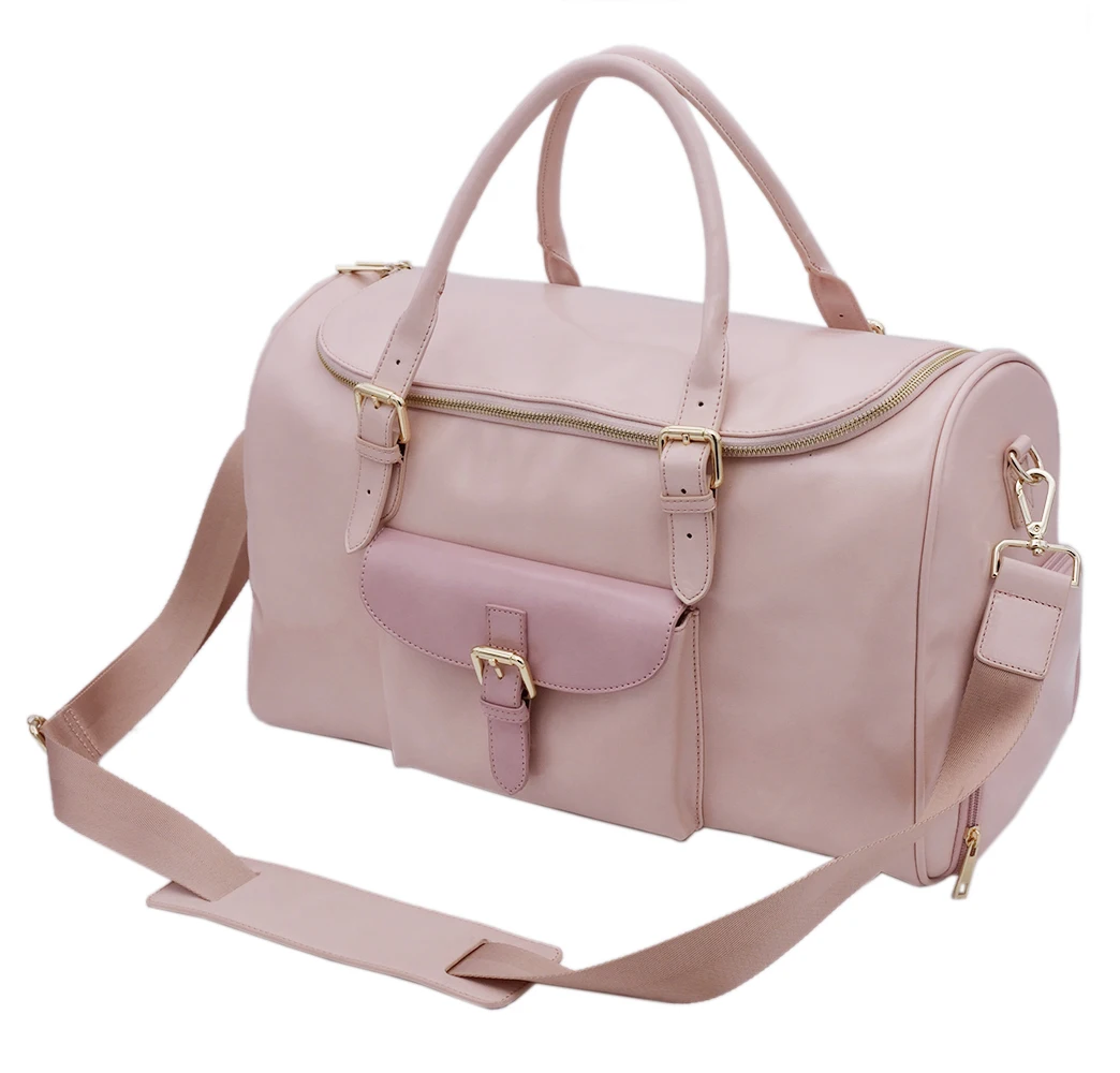Waterproof PU leather Weekender Travel Bag Leather Handle Sports Duffel bags