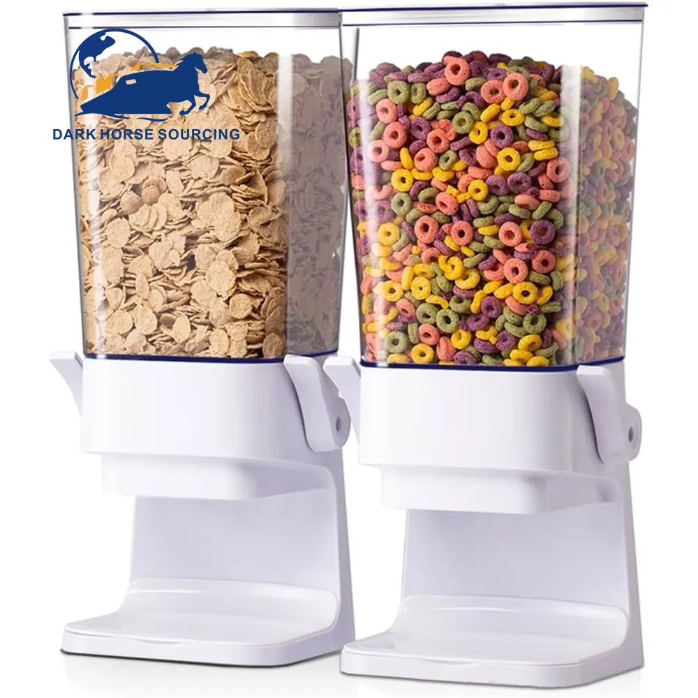 5.5L Large Capacity Square Countertop Cereal Containers Storage Dispenser For Pantry Dry Food Snack Nuts Granola Dispenser