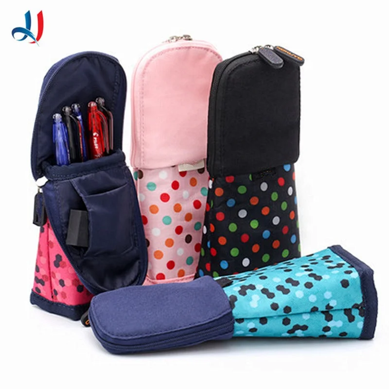 Kawaii  Canvas Large Capacity Desk Organizer Storage Boy Girl Pencil Bags Kids Pen School Stationery Cases