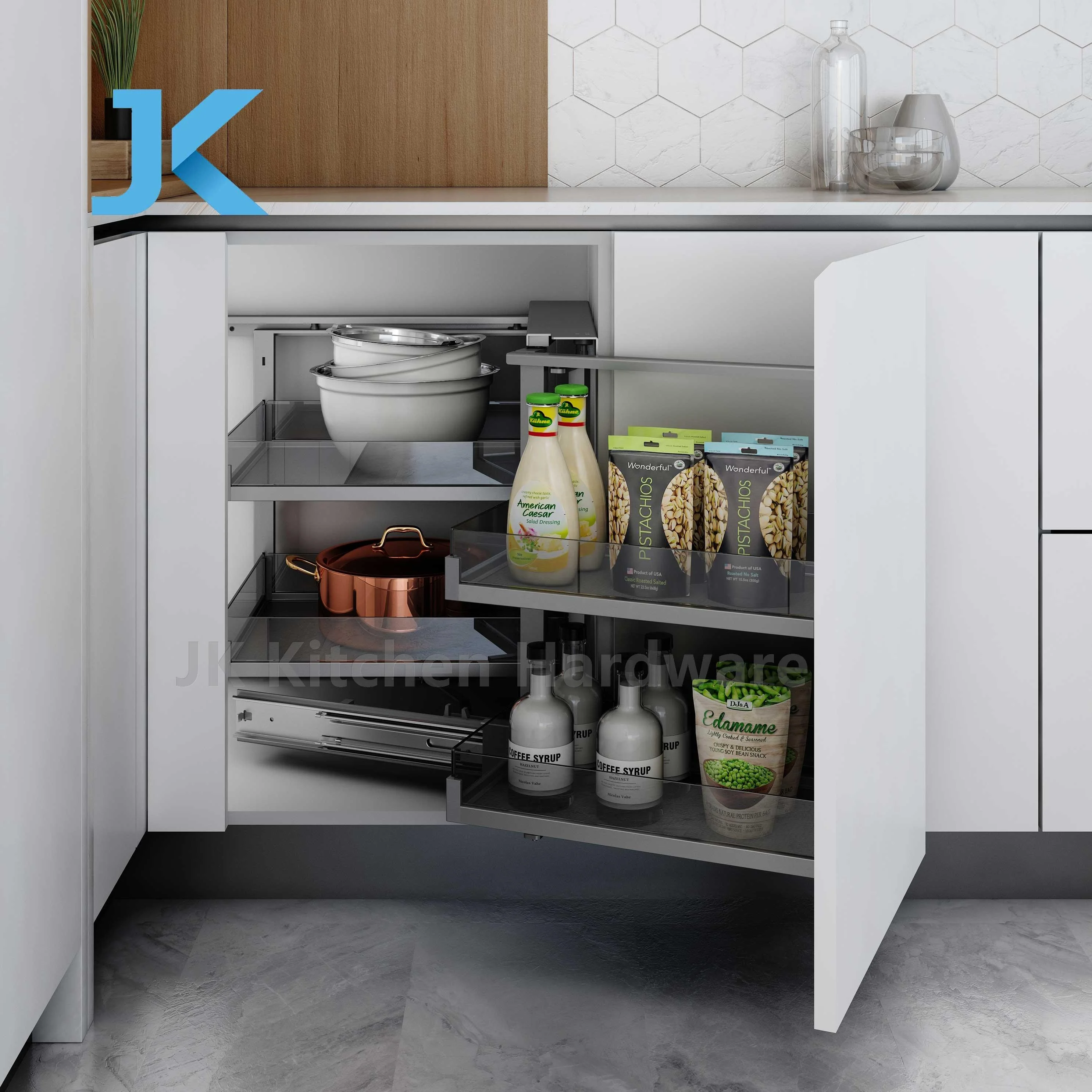 
Оптовая продажа производитель кухонных аксессуаров мягкий закрывающийся магический уголок для кухонного шкафа 