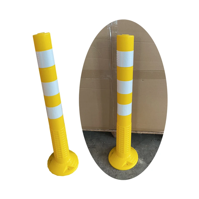 75cm Yellow Flexible traffic delineator PU warning spring post