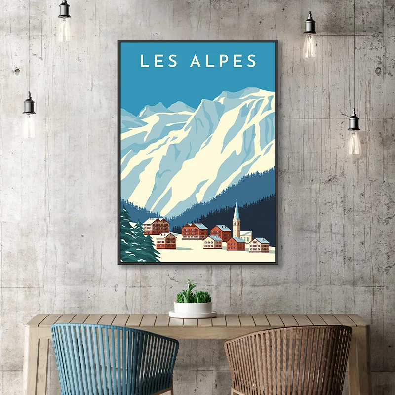 Les Alpes Art Print Poster Wall art Decor State Map Travel Poster Home Office Wall Decoration Bedroom Living Room Artwork