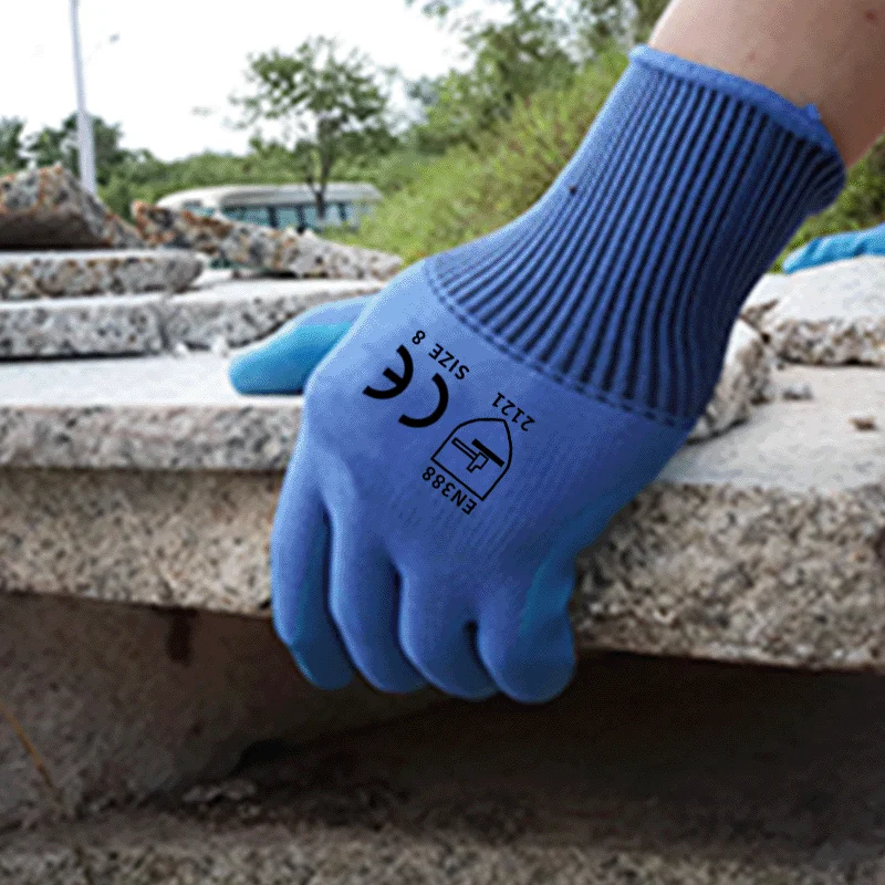 15 Gauge NBR Nitrile Work Gloves Micro Foam Nitrile Dipped Automotive Industrial Gloves Latex Custom Nylon Nitrile Anti-Slip