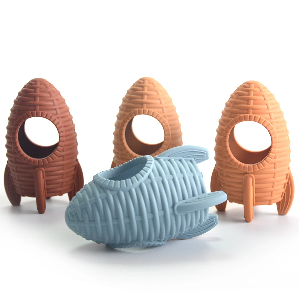 Rocket Shaped Silicone Teething Toys Baby Teethers Baby Teether Children Silicone Baby Chewing Toys