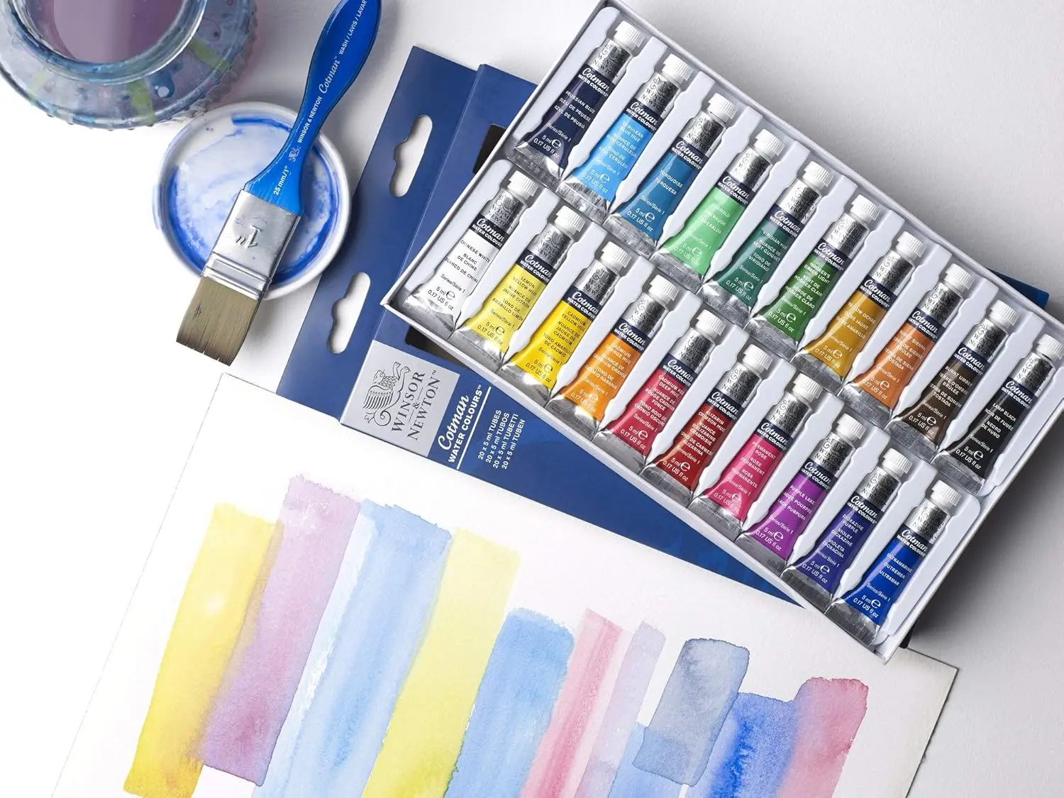Набор акварельных красок Winsor & Newton Cotman 20 видов цветов 5 мл (0 17 унции) тюбиков для акварельной живописи художника