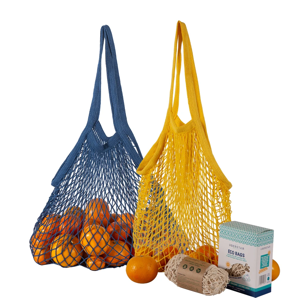 High performance customized produce reusable grocery mesh shopping bag set