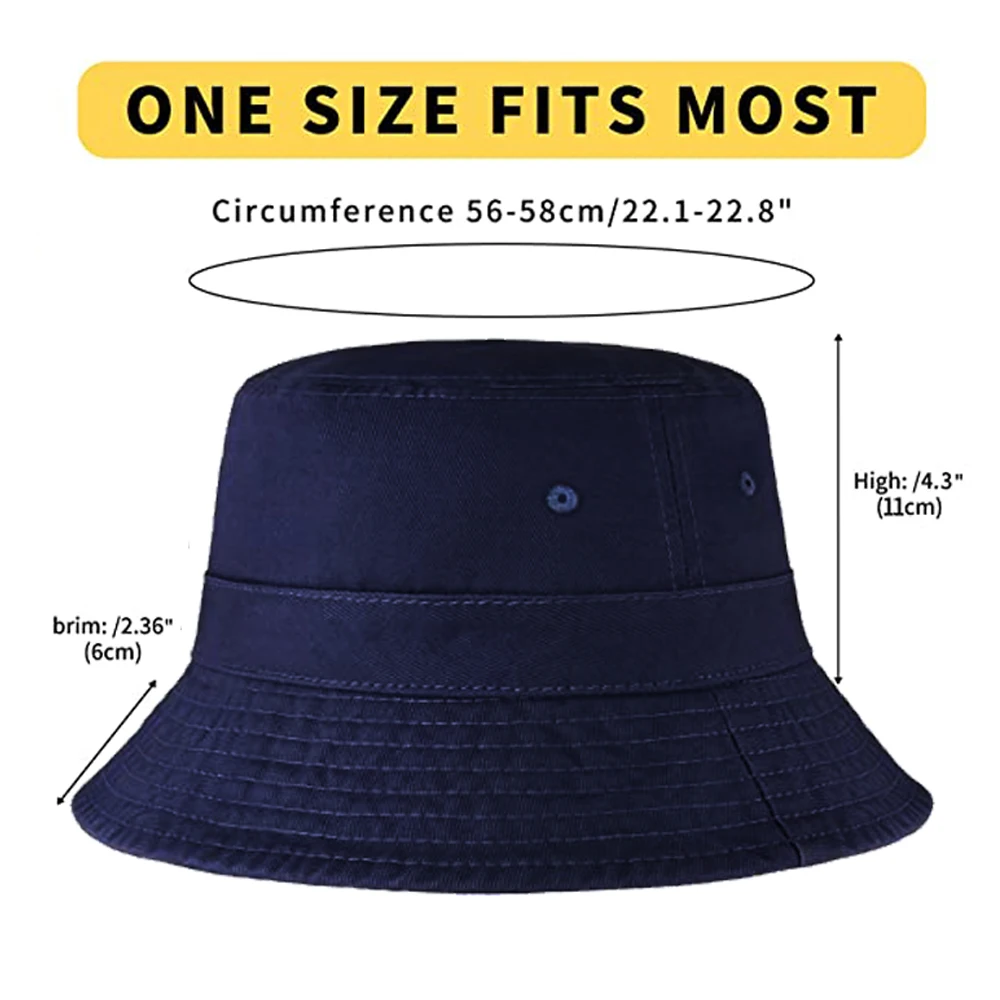 Custom Logo Cotton Bucket Hat Unisex Trendy Lightweight Outdoor Hot Fun Summer Beach Vacation Getaway Fishing Truck Cap
