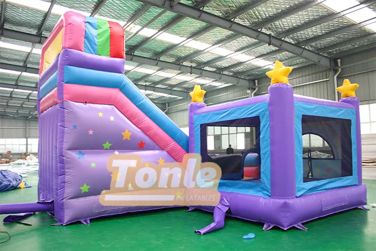 Фиолетовый единорог прыгающий домик надувной батут комбо для продажи