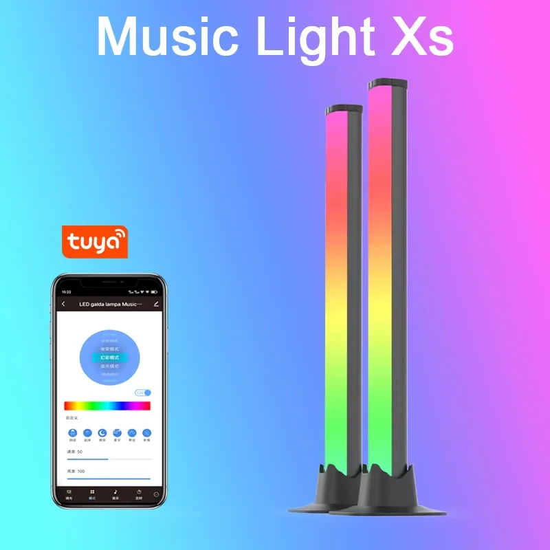 Modern Style Multicolor Smart Lighting Bars LED Light Source WiFi Switch Bedroom Gaming Table Music Rhythm Plastic Wood App