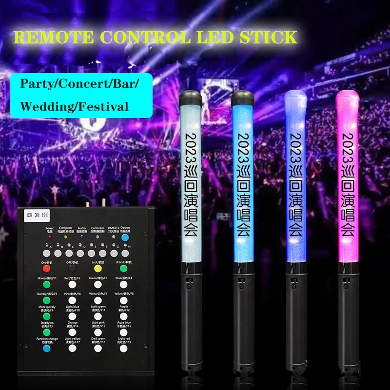 15 RGB colors DMX Control Luminous LED Flashing Light Stick AUDIO Function Field Controlled Glow Stick For Party Concert