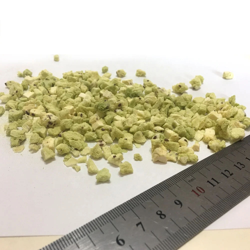 OEM Welcome Hot Sale Freeze Dried Kiwi Chips Lyophilized Kiwi Cubes Dried Kiwi Powder for Healthy Foods Bakery Beverages
