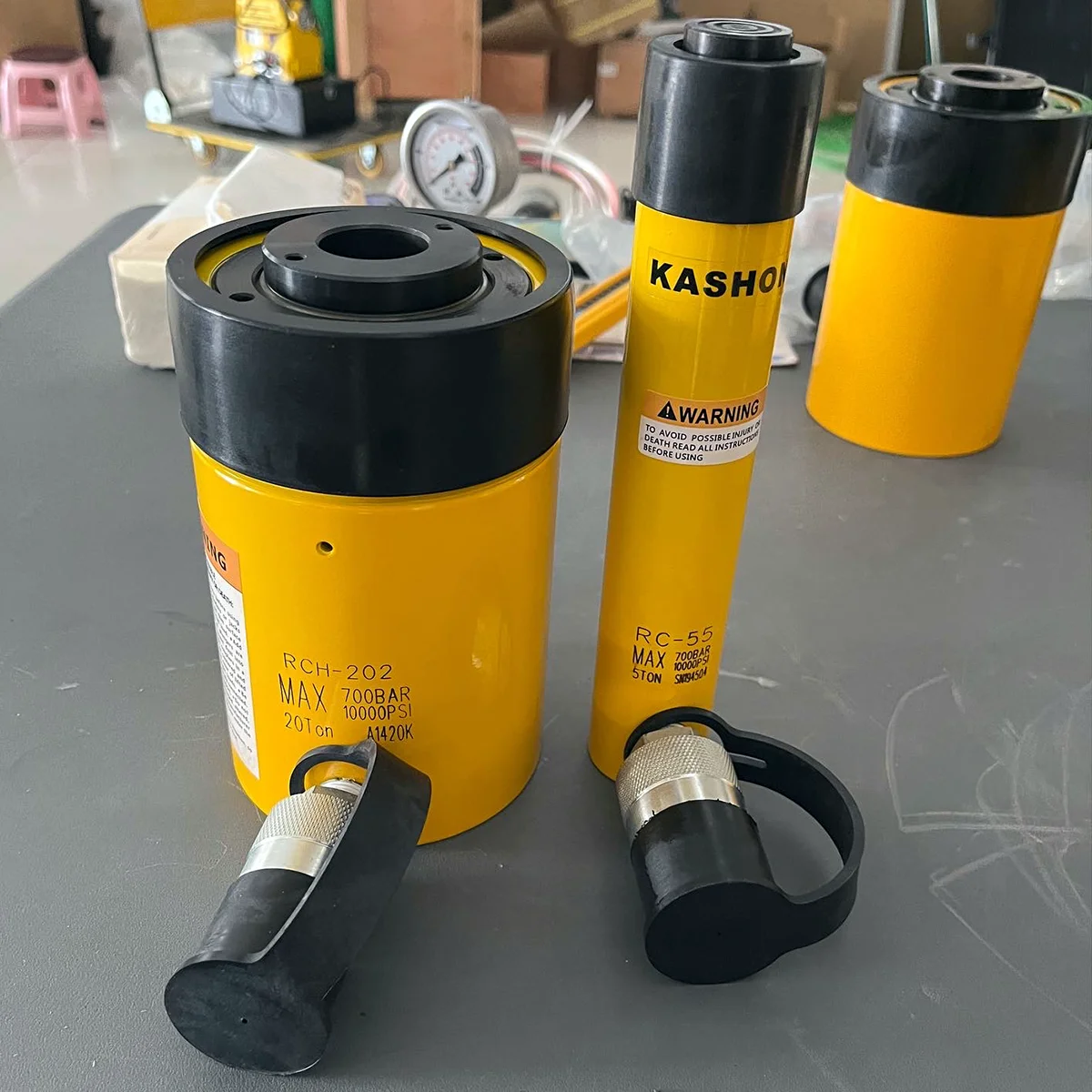 Complete Set Sale Enerpac Equivalent RCH-202 Single Acting Center Hole Hydraulic Cylinder Set With Manual Pump