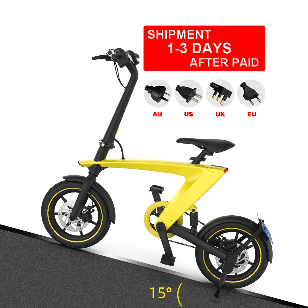 2024 NEW Design Fashion Electric Bike Removable Battery 36V10AH 55KM 14 Inch Air Tire Finger unlock Folding Ehelctronic Bicycle