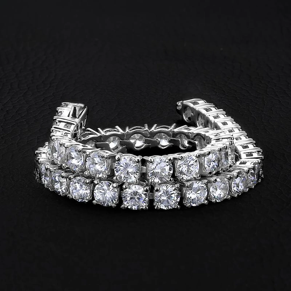 KRKC Wholesale Iced Out Cubic Zirconia Chain Jewelry Men Women Silver 14k 18k White Gold Plated CZ Diamond Tennis Bracelet