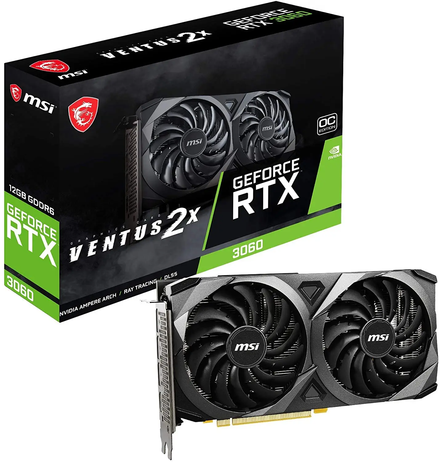 MSI GPU Nvidia GeForce RTX 3060 Ti GAMING 3X OC 8GB Graphics Card With 8GB GDDR6 256bit Memory