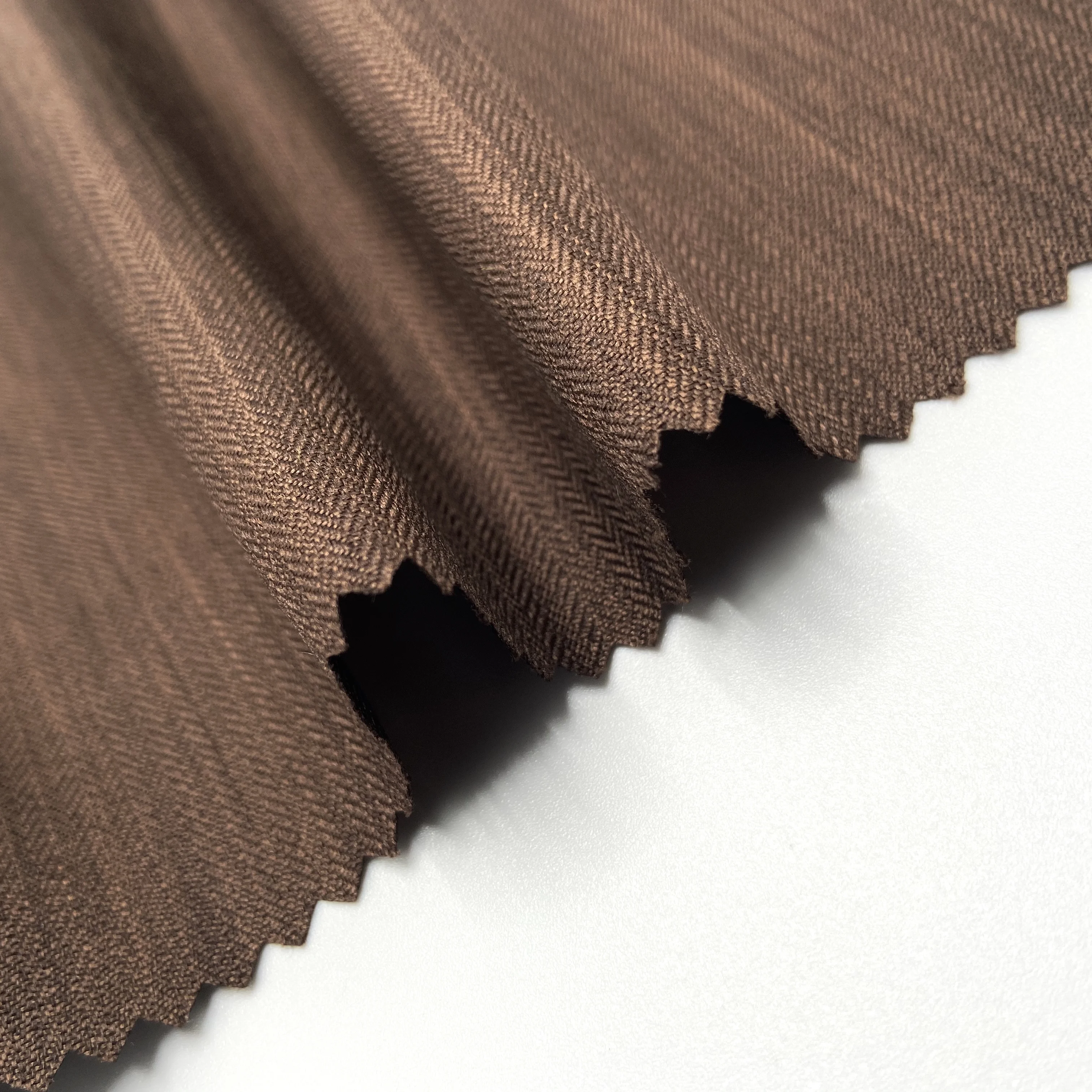 
China Factory Textile Manufacturer 100%Polyester Recycle Herring Bone Woven Fabric Fashion Design for Curtain Garment 