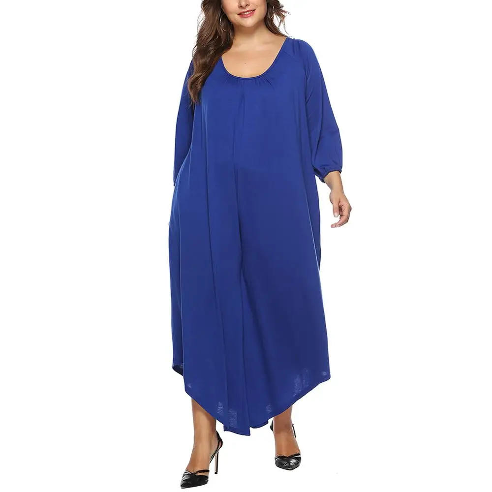 
Wholesale Sexy Contouring Sensation Blue Plus Size Irregular Wide Leg Romper Backless Outdoor women tracksuit 