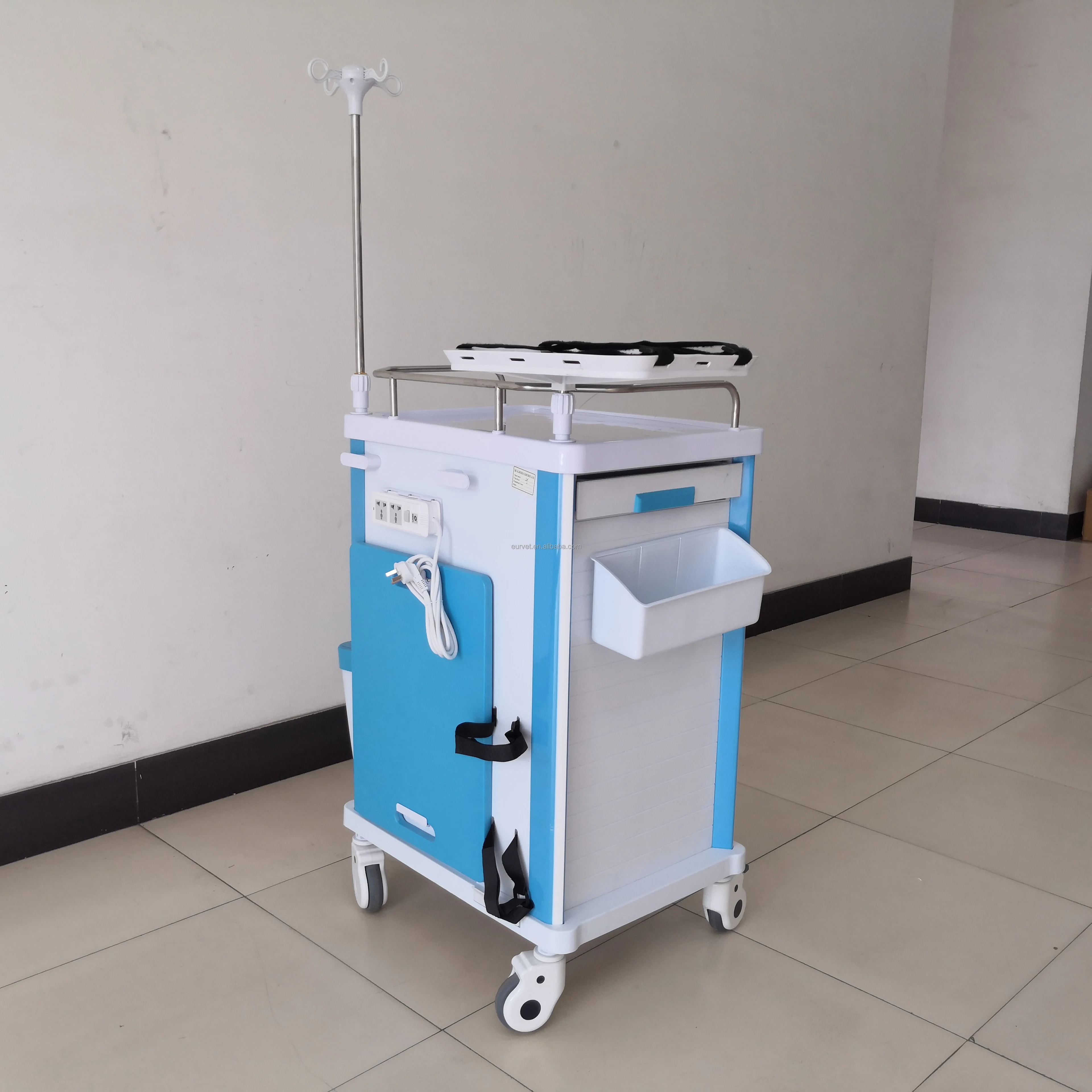 EUR PET Cheap Price Hospital Mobile Cart Abs Plastic Anesthesia Trolley Clinical Medicine Cart Medical Dental Cart