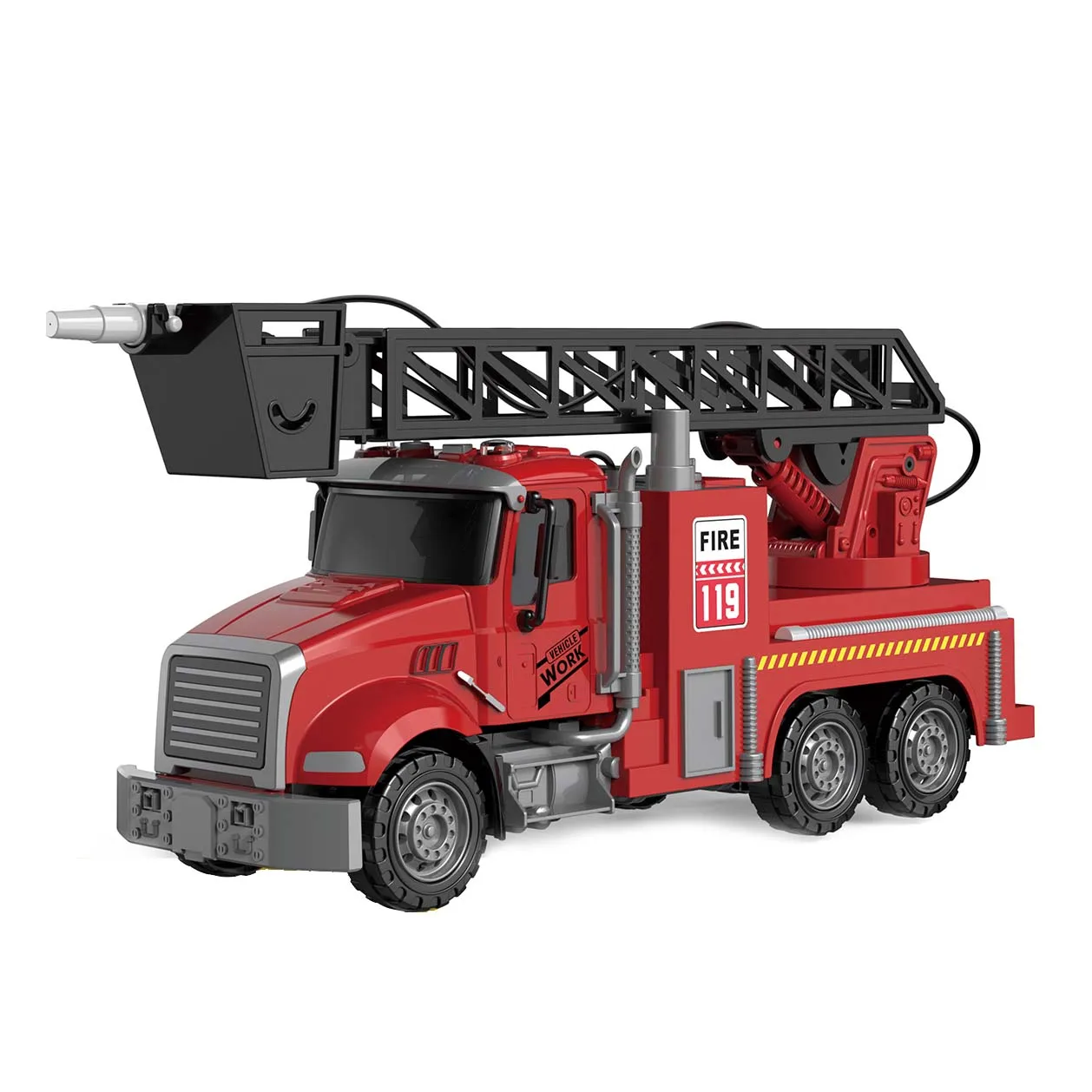 2024 Hot selling kids simulated multifunctional fire truck rescue toys friction inertial water spray fire truck toy