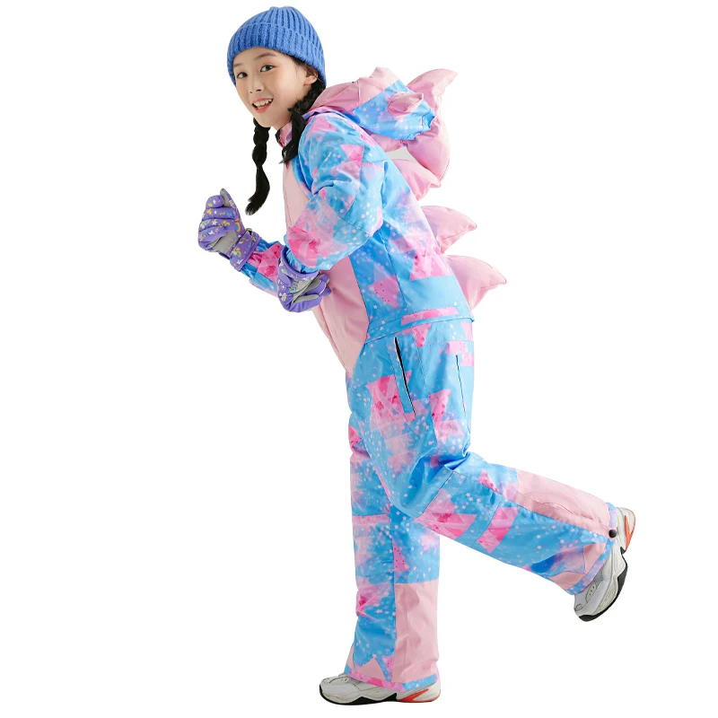 Factory OEM Custom Print Warm kids ski wear 2 pieces winter snow sport two piece kids ski suit