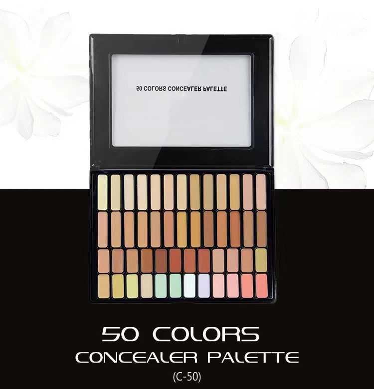 Free sample  Private Label Face Makeup Waterproof 50 Color Best Lace Concealer Palette