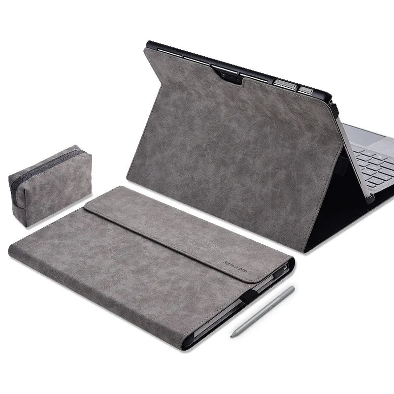 Surface pro case laptop sleeve pu leather protect back cover soft case for Microsoft surface pro x