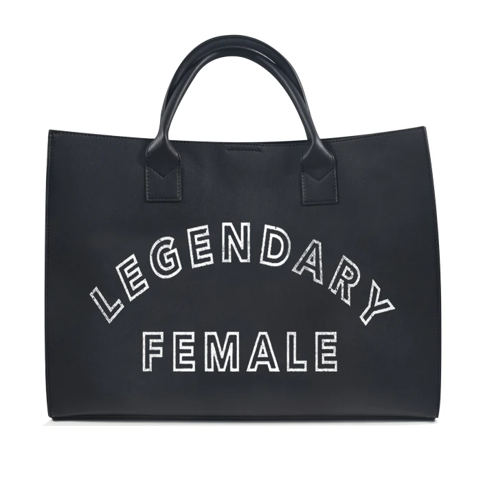 designer vegan leather  messenger tote handbags with letter printing i  speak fluent french
